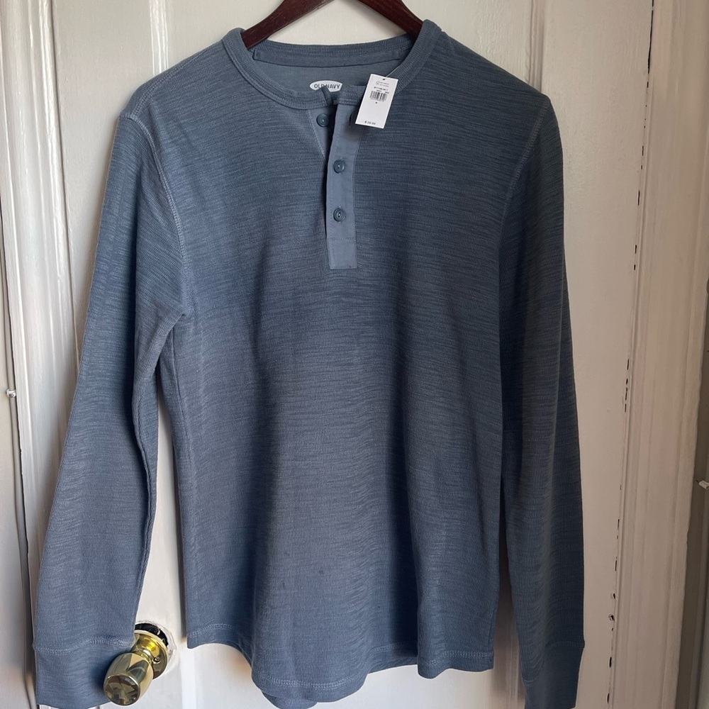 OLD NAVY “gray-blue (new with tag), smoke and green” henley thermal